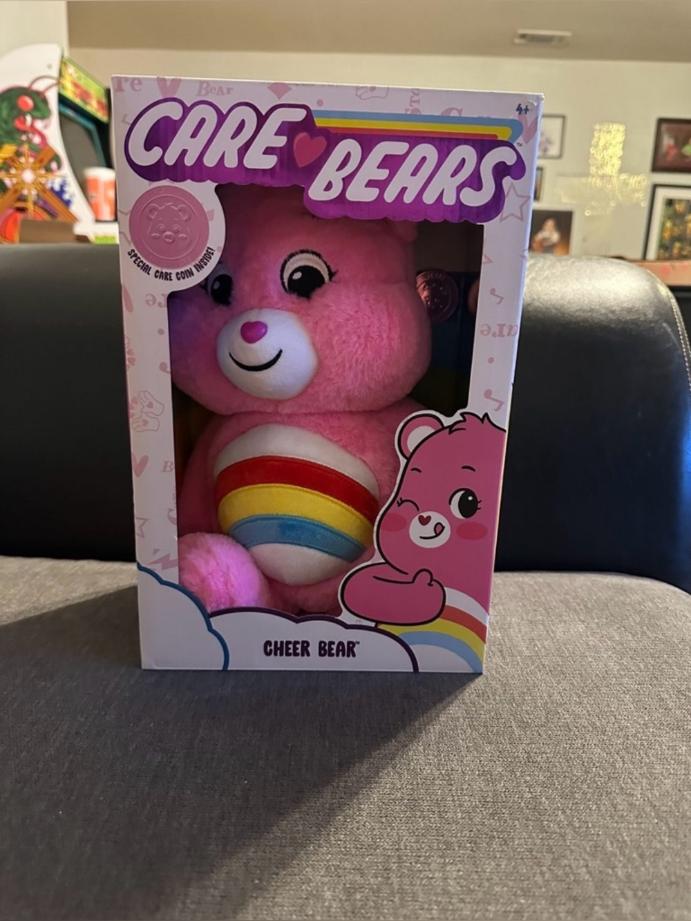 Care Bears Cheer Bear Plush - Bright Pink with Rainbow Belly